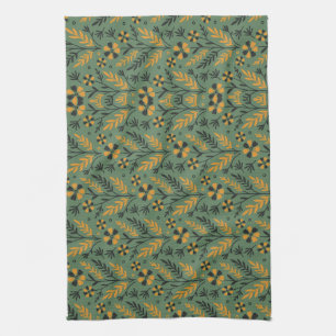 Vintage-style blue color botanical pattern kitche kitchen towel
