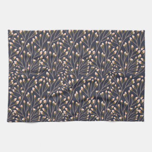 Vintage-style blue color botanical pattern kitche kitchen towel