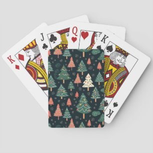Vintage-style blue color botanical pattern  poker playing cards