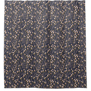 Vintage-style blue color botanical pattern  shower