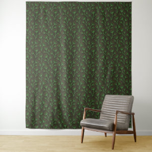 Vintage-style blue color botanical pattern tapest tapestry