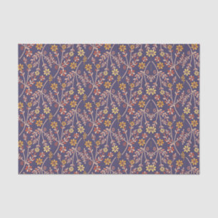 Vintage-style blue color botanical pattern tissue paper