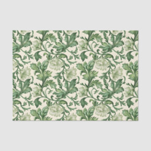 Vintage-style blue color botanical pattern tissue paper