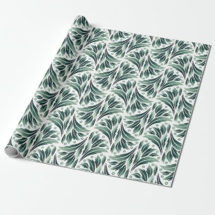 Vintage-style blue color botanical pattern  wrappi wrapping paper