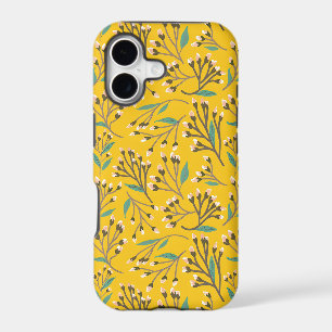 Vintage-style blue colour botanical pattern iPhon