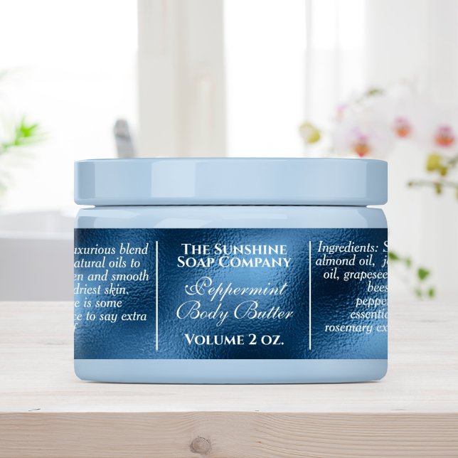 Vintage style blue foil soap and cosmetic label (Creator Uploaded)