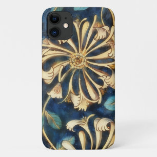Vintage Style Blue Tan Flowers Art Phone Case