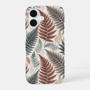 Vintage-style botanical fern leaves iPhone 16 case
