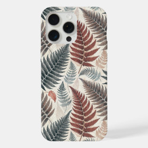 Vintage-style botanical fern leaves iPhone 15 pro max case