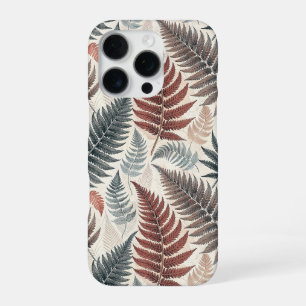 Vintage-style botanical fern leaves iPhone 16 pro case