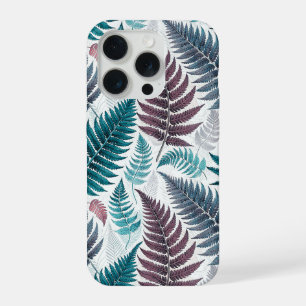 Vintage-style botanical fern leaves iPhone 15 pro case