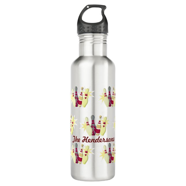 Vintage-style Bowling 710 Ml Water Bottle (Front)