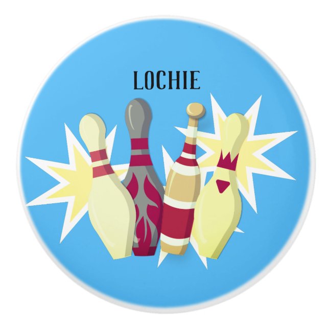 Vintage-style Bowling Ceramic Knob (Front)