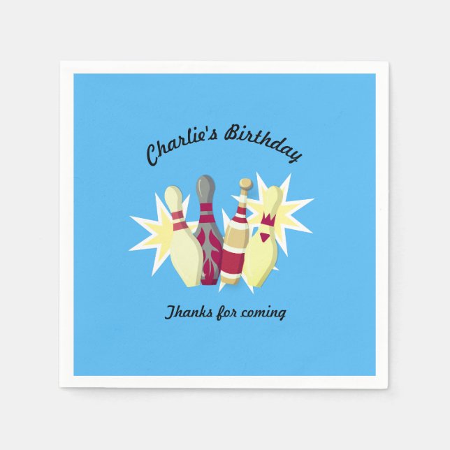 Vintage-style Bowling Napkin (Front)