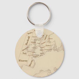 Vintage style British Isles Shipping Forecast Keychain