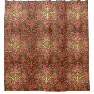 Vintage Style Brown and Maroon Floral Pattern