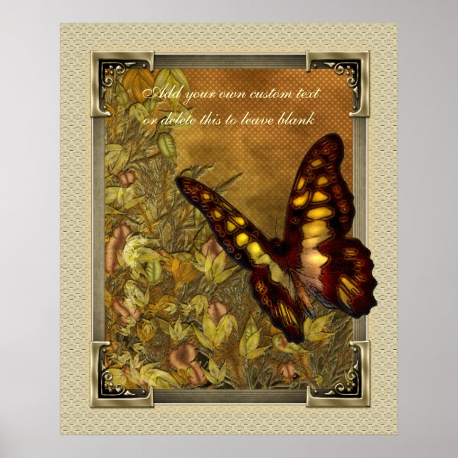Vintage Style Butterfly Illustration Poster (Front)