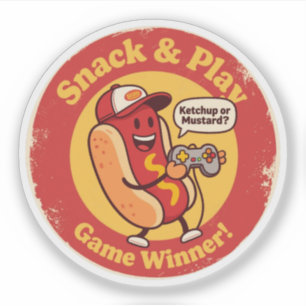 Vintage Style Cartoon Hot Dog with Controller