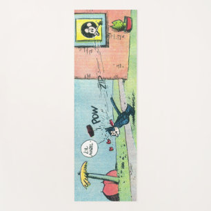 Vintage-Style Cat and Mouse Comic Art Yoga Mat