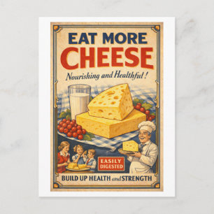 Vintage-Style Cheese Advertisement Postcard