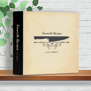 Vintage style chef's knife cooking food catering binder