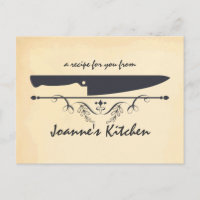 Vintage style chef's knife cooking food recipe