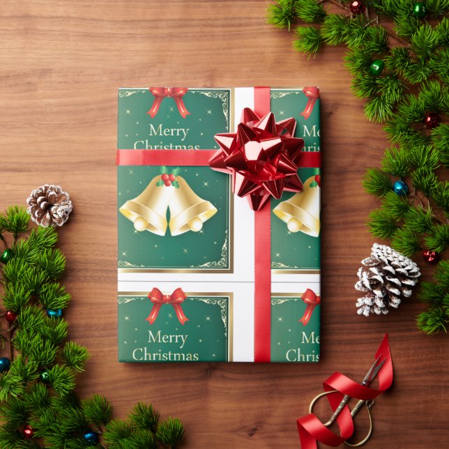 Vintage Style Christmas Bells Holiday Wrapping Paper (Holiday Gift)