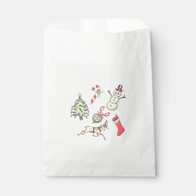 Vintage Style Christmas Favour Bag (Front)