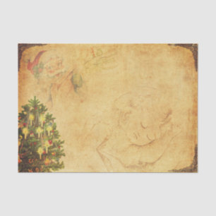 Vintage Style Christmas Illustration  Tissue Paper