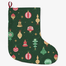 Vintage Style Christmas Ornament Pattern - Green