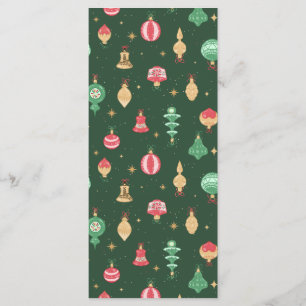 Vintage Style Christmas Ornament Pattern - Green Menu