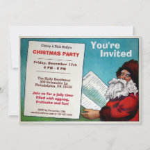 Vintage Style Christmas Party Invitation