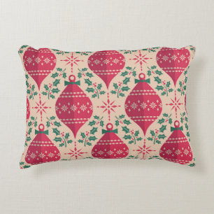 Vintage Style Christmas Seamless Pattern Accent Pillow