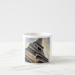 Vintage Style Close-up Eiffel Tower Paris Travel Espresso Cup