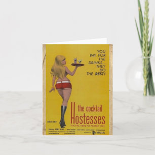 Vintage-Style "Cocktail Hostesses" Note Card
