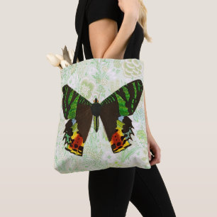 Vintage Style Colourful Butterfly Floral Tote Bag