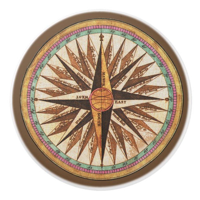 Vintage Style Compass Kitchen Cabinet Drawer Knobs (Front)