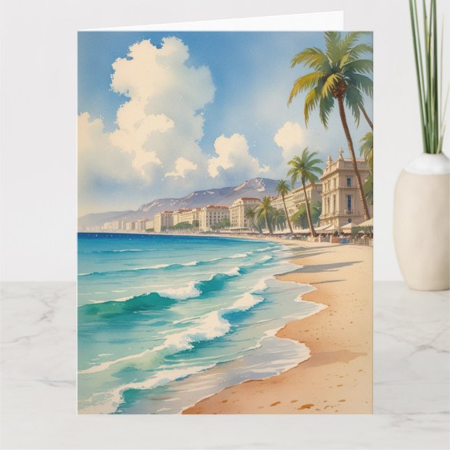 Vintage Style Cote D'Azur French Travel  Card (Front)