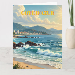 Vintage Style Cote D'Azur French Travel Card