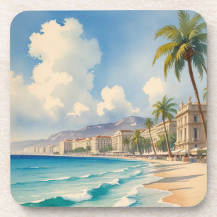 Vintage Style Cote D'Azur French Travel Coaster