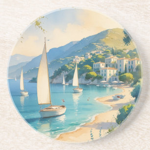 Vintage Style Cote D'Azur French Travel Coaster