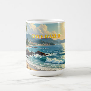 Vintage Style Cote D'Azur French Travel Coffee Mug