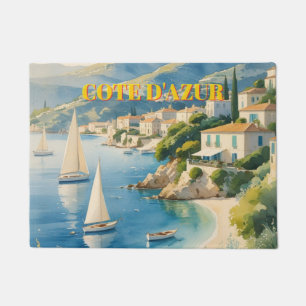 Vintage Style Cote D'Azur French Travel Doormat