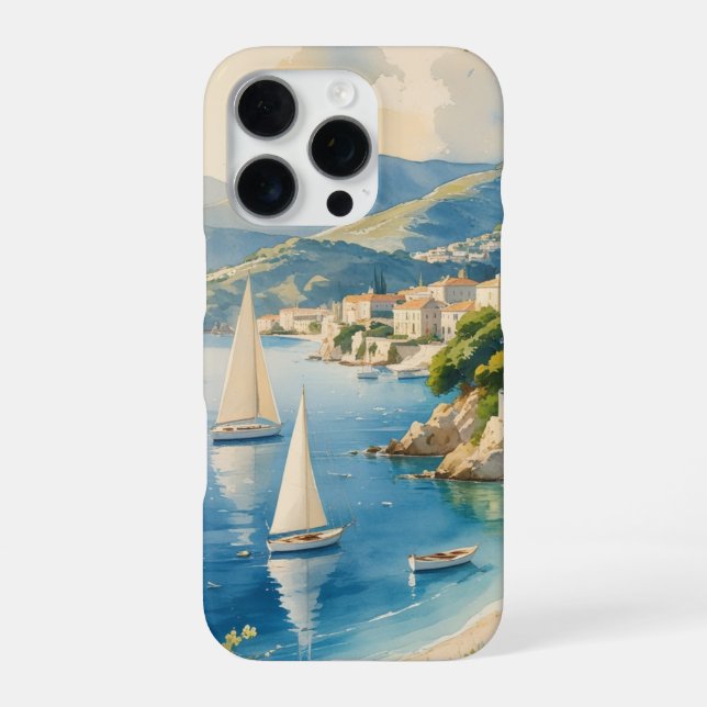 Vintage Style Cote D'Azur French Travel  iPhone Case (Back)