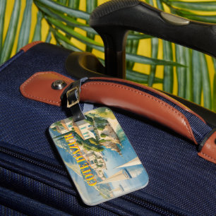 Vintage Style Cote D'Azur French Travel Luggage Tag