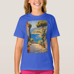 Vintage Style Cote D'Azur French Travel Painting T-Shirt