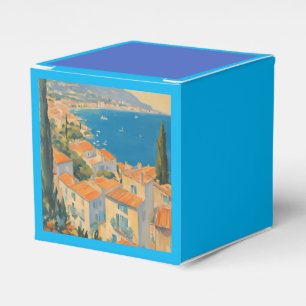 Vintage Style Cote D'Azur French Travel Watercolor Favor Box