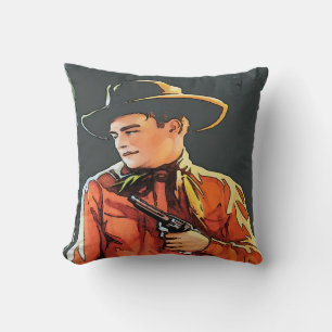 Vintage Style Cowboy Throw Pillow