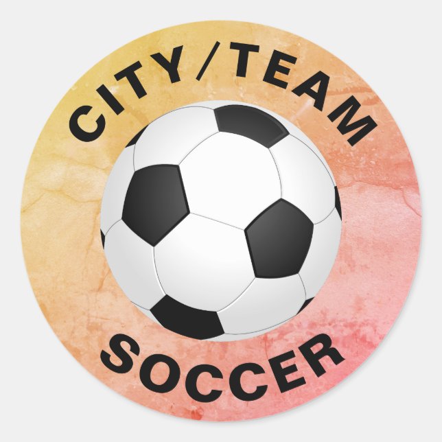 Vintage Style Customizable Soccer Classic Round Sticker (Front)