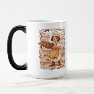 Vintage Style Cute Pastry Chef Baking Illustration Magic Mug
